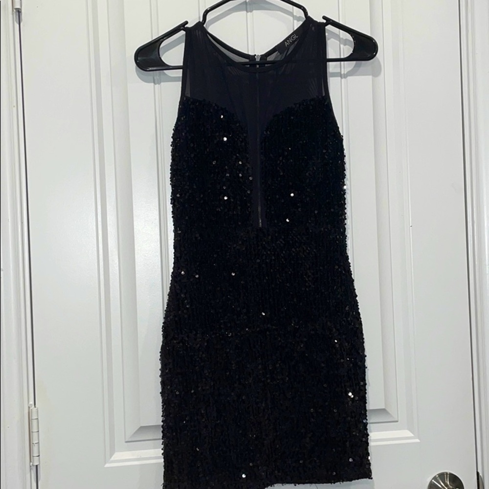 Black sequence dress